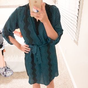 Collective Concepts Green and Black Tie Dress